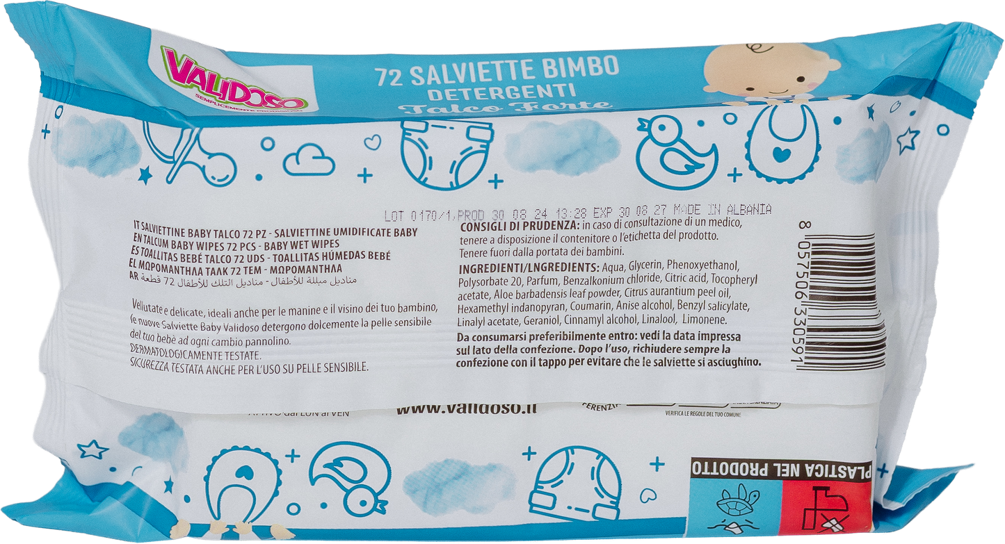 Șervețele umede Baby Talco Forte – 72 bucăți
